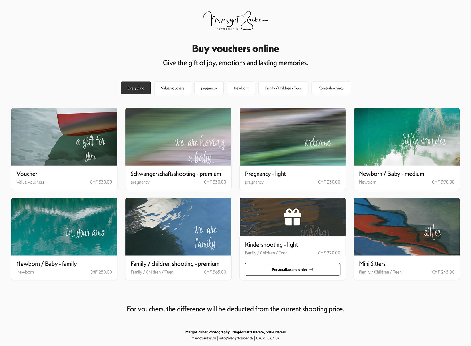 Order vouchers conveniently online with easy overview
